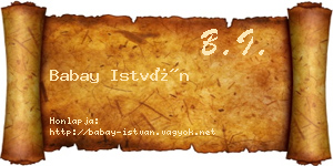 Babay István névjegykártya